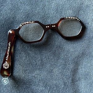 Two Vintage Folding Lorgnette 1950s Magnifiers